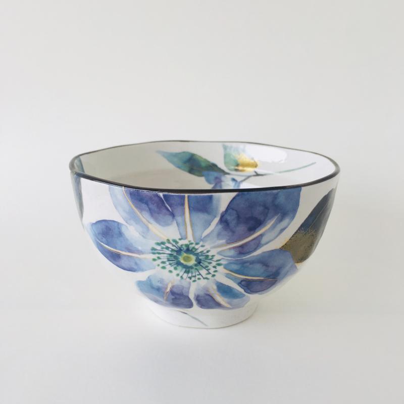 Japanese Mino-yaki Handmade Home Multicolored Ceramic Rice Bowl Soup - Grand Goldman