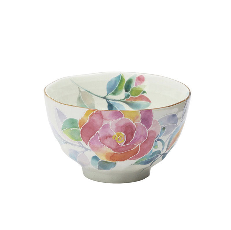 Japanese Mino-yaki Handmade Home Multicolored Ceramic Rice Bowl Soup - Grand Goldman