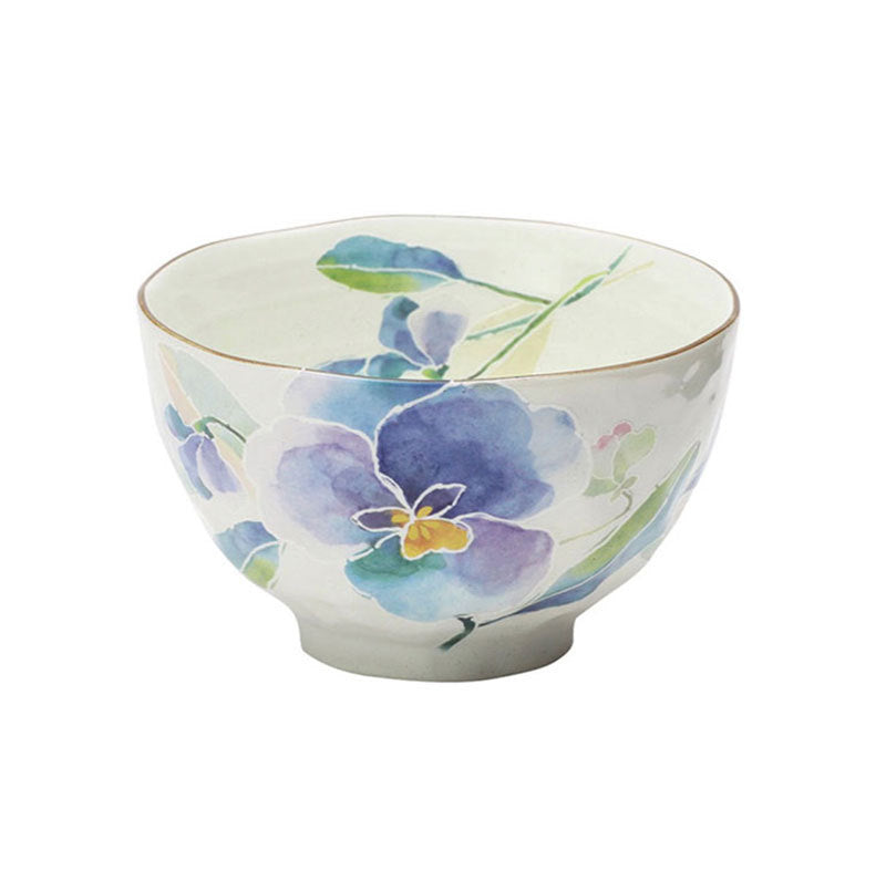 Japanese Mino-yaki Handmade Home Multicolored Ceramic Rice Bowl Soup - Grand Goldman