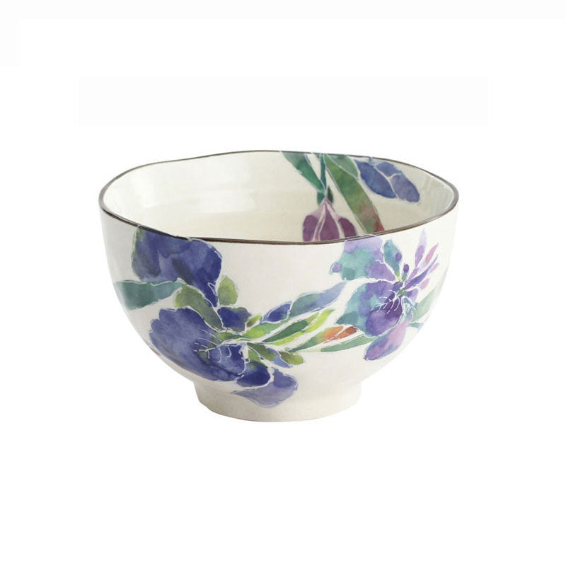 Japanese Mino-yaki Handmade Home Multicolored Ceramic Rice Bowl Soup - Grand Goldman