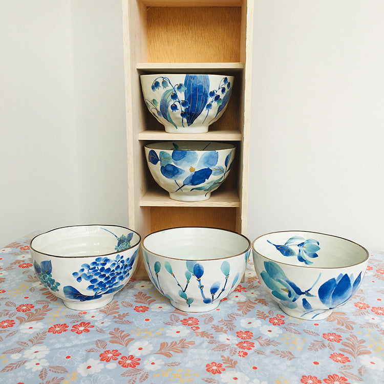 Japanese Mino-yaki Handmade Home Multicolored Ceramic Rice Bowl Soup - Grand Goldman