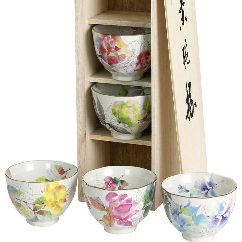 Japanese Mino-yaki Handmade Home Multicolored Ceramic Rice Bowl Soup - Grand Goldman