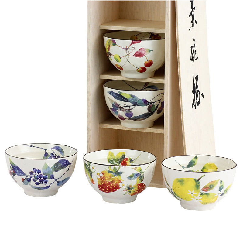 Japanese Mino-yaki Handmade Home Multicolored Ceramic Rice Bowl Soup - Grand Goldman