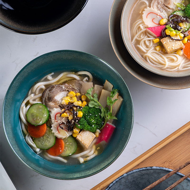 Japanese Noodle Bowl, Single Ceramic Large Size - Grand Goldman