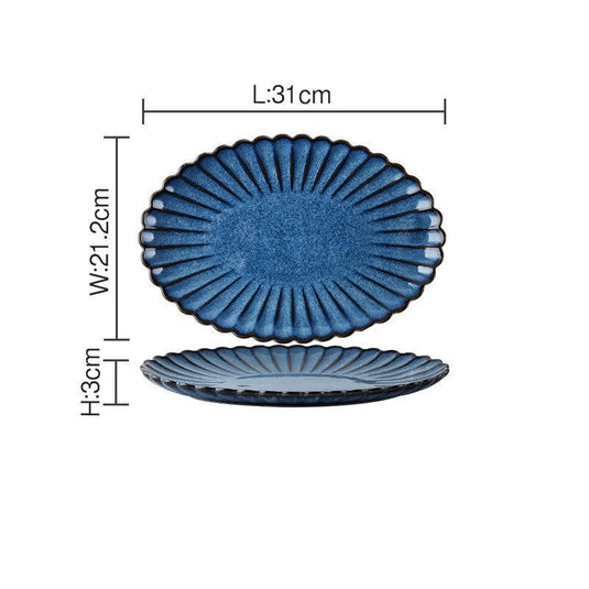 Japanese Retro Kiln Changed Chrysanthemum Dish Ceramic Tableware - Grand Goldman