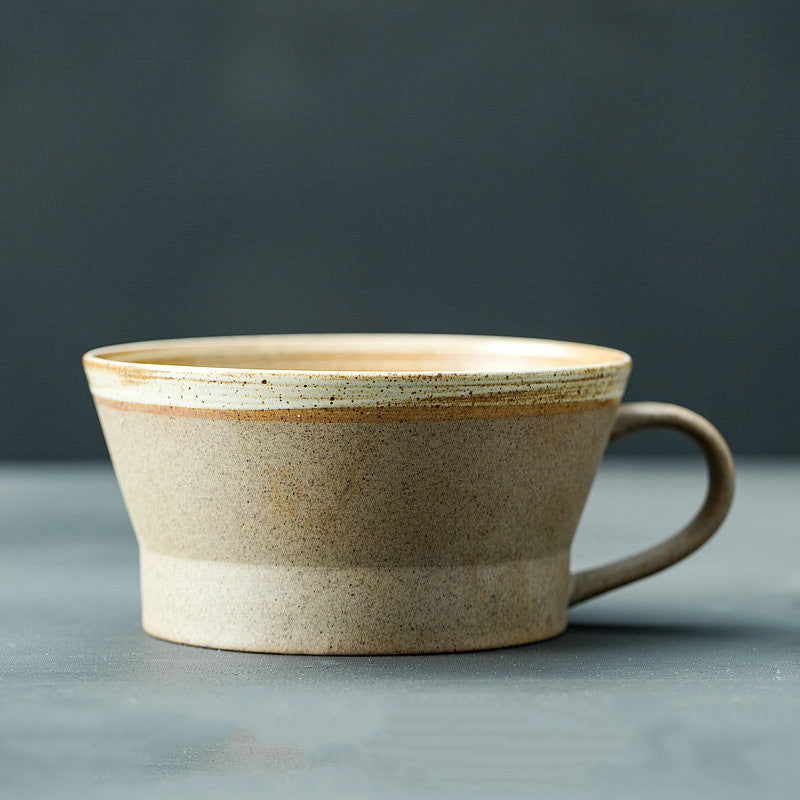 Japanese Rough Pottery Coffee Cup Handmade Creative Lovers Tea Cup Retro Personality Breakfast Milk Cup Art Mug - Grand Goldman