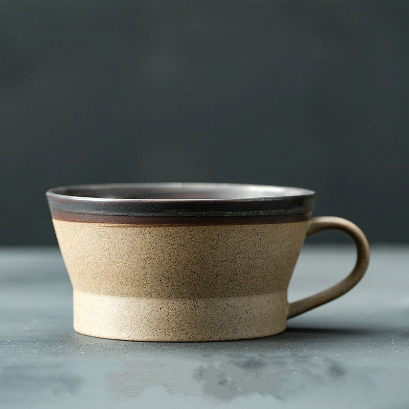 Japanese Rough Pottery Coffee Cup Handmade Creative Lovers Tea Cup Retro Personality Breakfast Milk Cup Art Mug - Grand Goldman