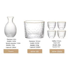 Japanese Style Blue Glass Wine & Tea Phnom Penh Pot Set Hammer Pattern - Grand Goldman