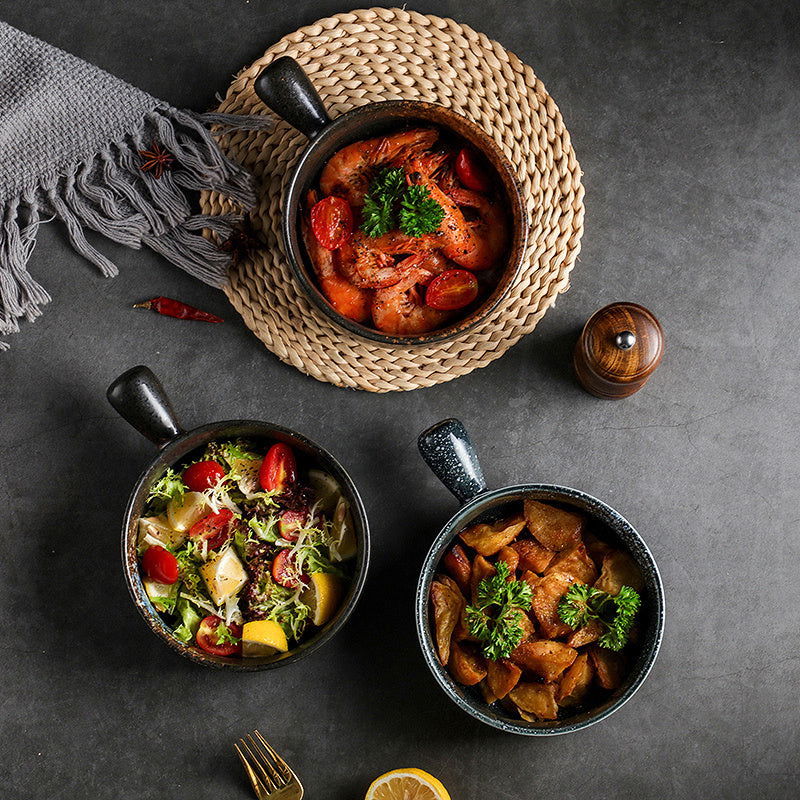 Japanese Style Ceramic Bowl With Lid Handle For Instant Noodles - Grand Goldman