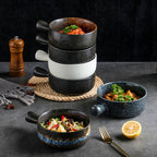 Japanese Style Ceramic Bowl With Lid Handle For Instant Noodles - Grand Goldman