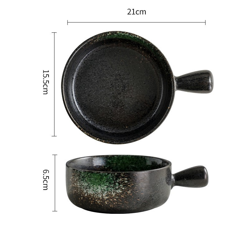 Japanese Style Ceramic Bowl With Lid Handle For Instant Noodles - Grand Goldman