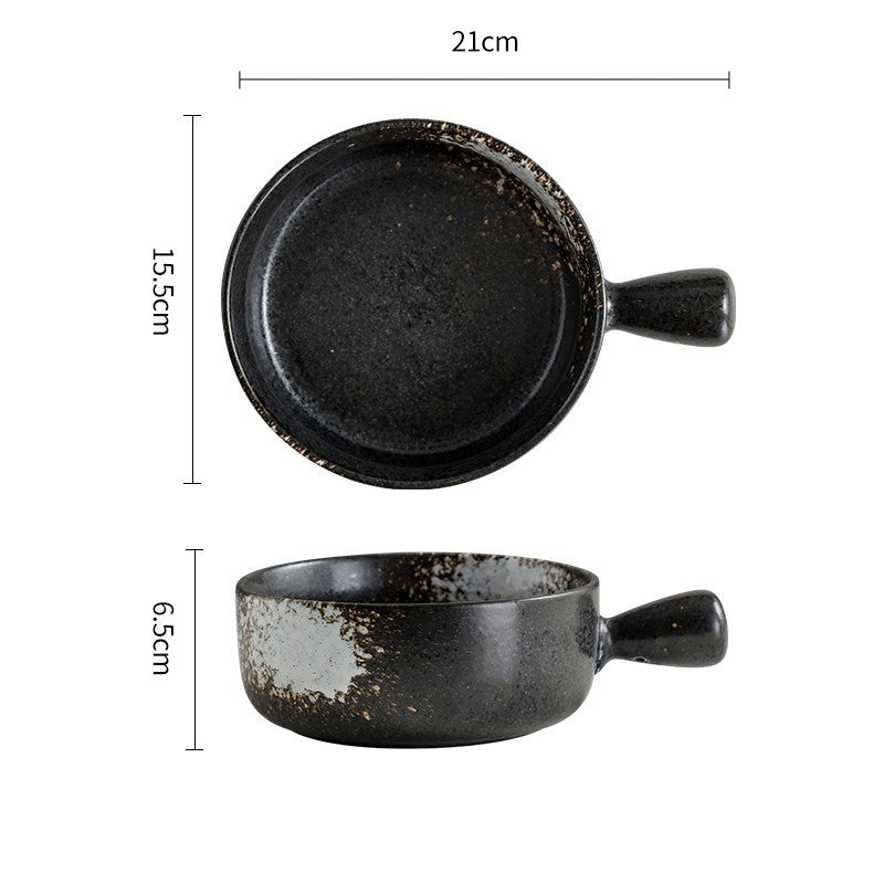 Japanese Style Ceramic Bowl With Lid Handle For Instant Noodles - Grand Goldman