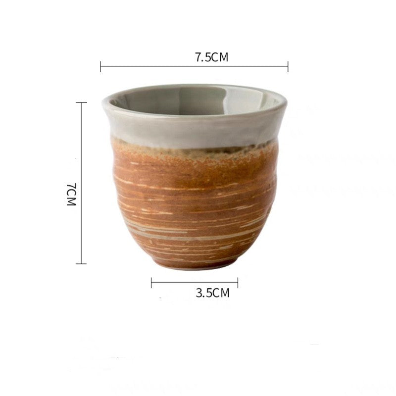 Japanese Style Coarse Pottery Cup Retro Hand Made Tea Cup Gradient Color Cup - Grand Goldman