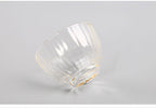Japanese Style Glass Striped Gold Rim And Hammered Pattern Heat-resistant Cup - Grand Goldman
