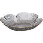 Japanese Style Hammer Pattern Petal Glass Bowl Plate Set - Grand Goldman