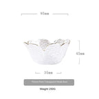 Japanese Style Hammer Pattern Petal Glass Bowl Plate Set - Grand Goldman