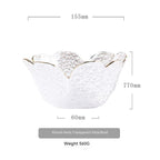 Japanese Style Hammer Pattern Petal Glass Bowl Plate Set - Grand Goldman