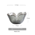 Japanese Style Hammer Pattern Petal Glass Bowl Plate Set - Grand Goldman