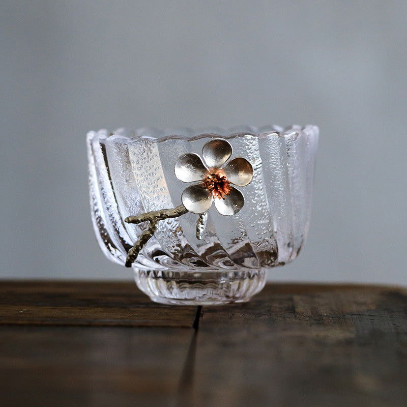 Japanese Style Hammered Glass Tea Cup Tasting cup - Grand Goldman