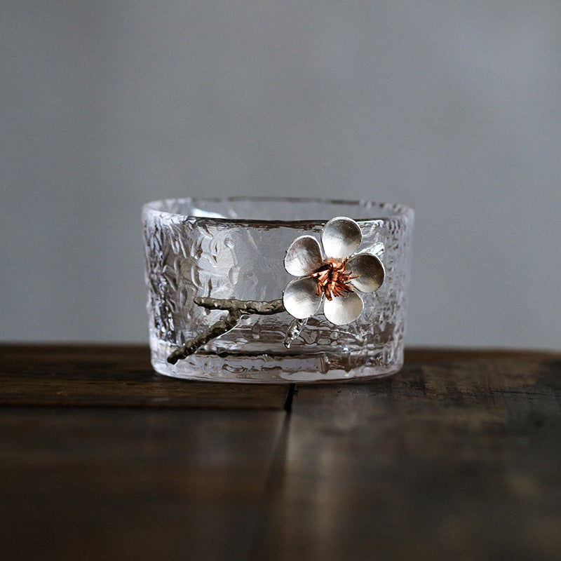 Japanese Style Hammered Glass Tea Cup Tasting cup - Grand Goldman