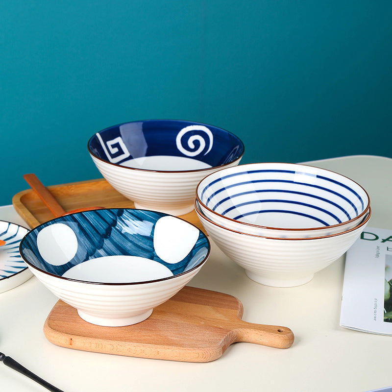 Japanese Style Large Soup Bowl Household Ceramic Tableware - Grand Goldman