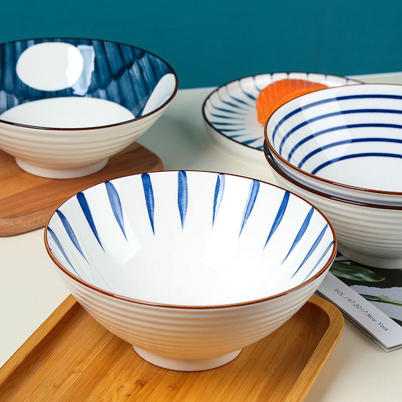 Japanese Style Large Soup Bowl Household Ceramic Tableware - Grand Goldman