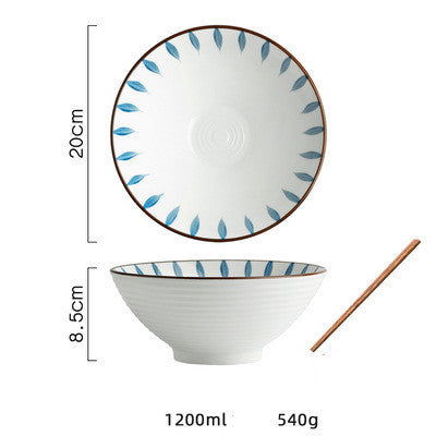 Japanese Style Large Soup Bowl Household Ceramic Tableware - Grand Goldman