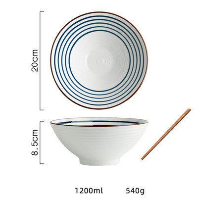 Japanese Style Large Soup Bowl Household Ceramic Tableware - Grand Goldman