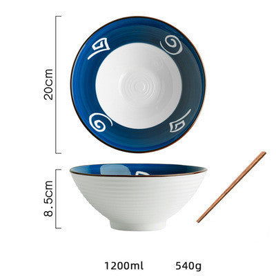 Japanese Style Large Soup Bowl Household Ceramic Tableware - Grand Goldman