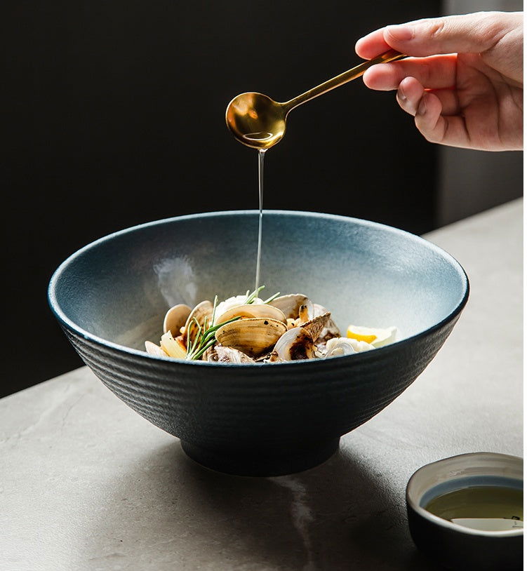 Japanese Style Ramen Ceramic Single Eat Noodle Bowl - Grand Goldman