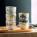 Japanese Style Retro Ceramic Small Pastoral Bird And Beast Tea Cup - Grand Goldman