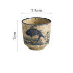 Japanese Style Retro Ceramic Small Pastoral Bird And Beast Tea Cup - Grand Goldman