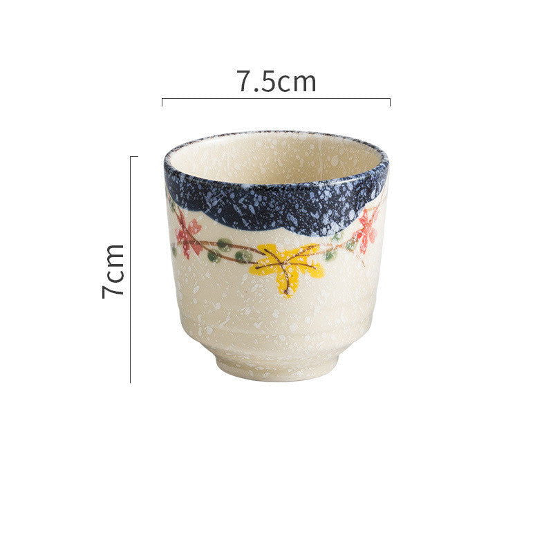 Japanese Style Retro Ceramic Small Pastoral Bird And Beast Tea Cup - Grand Goldman