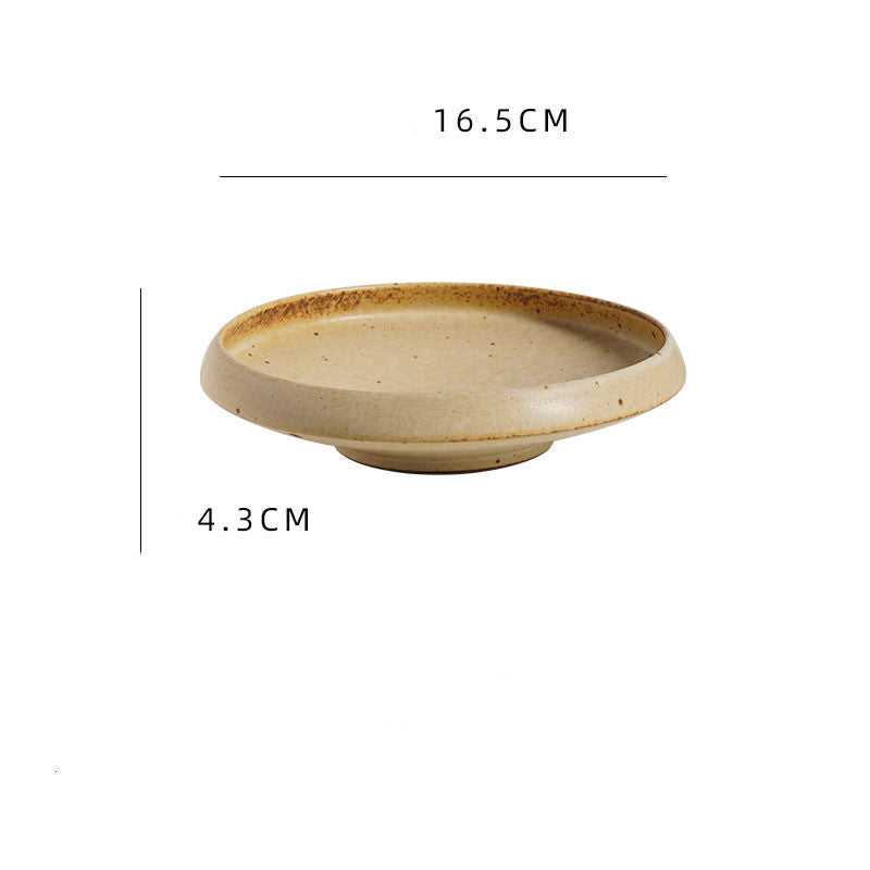 Japanese Style Rough Pottery Plate Retro Style - Grand Goldman
