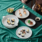 Japanese Style Rough Pottery Shaped Antique Dishes - Grand Goldman