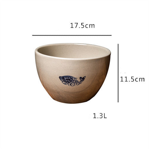 Japanese Style Stoneware Deep Bowl Chicken Pot Ceramic Soup Pot - Grand Goldman