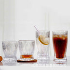 Japanese Style Striped Glass Whiskey Glass Colin Glass Juice Glass Foreign Wine Glass Ice Hockey Glass Cut Flower Long Drink Glass Colin Glass - Grand Goldman