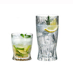 Japanese Style Striped Glass Whiskey Glass Colin Glass Juice Glass Foreign Wine Glass Ice Hockey Glass Cut Flower Long Drink Glass Colin Glass - Grand Goldman