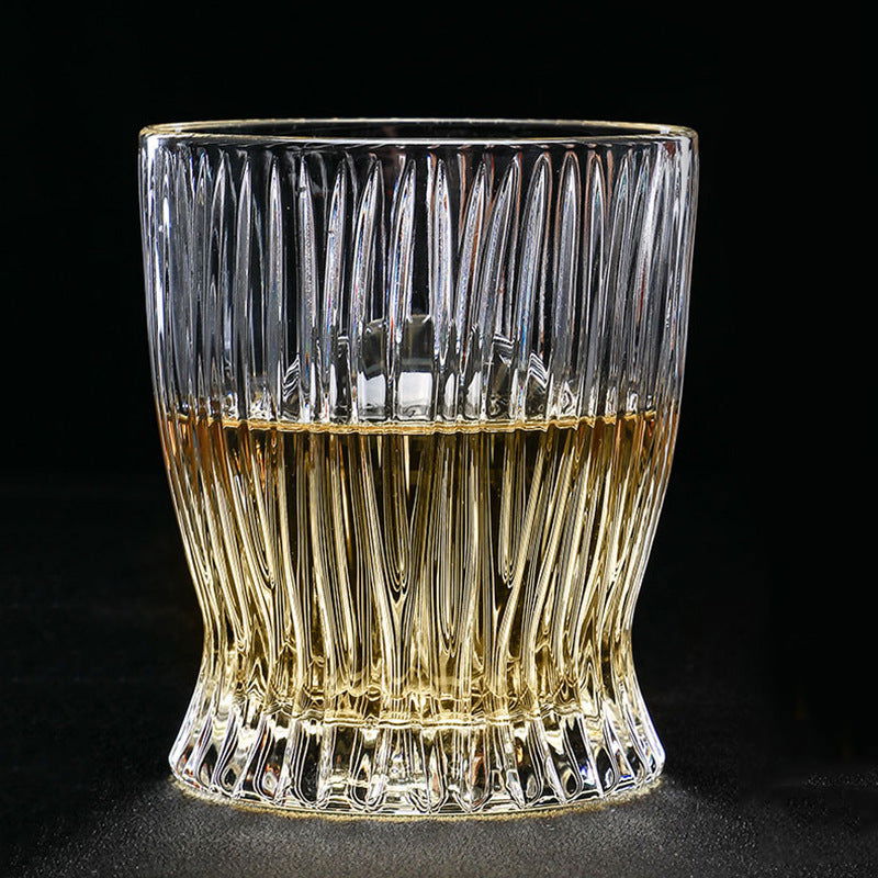 Japanese Style Striped Glass Whiskey Glass Colin Glass Juice Glass Foreign Wine Glass Ice Hockey Glass Cut Flower Long Drink Glass Colin Glass - Grand Goldman