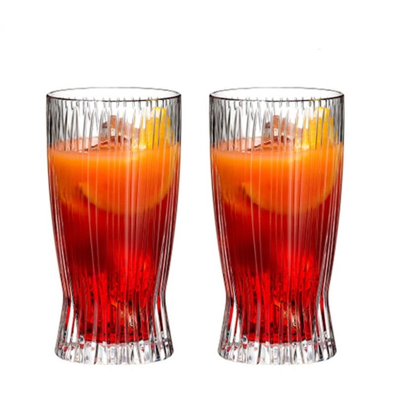 Japanese Style Striped Glass Whiskey Glass Colin Glass Juice Glass Foreign Wine Glass Ice Hockey Glass Cut Flower Long Drink Glass Colin Glass - Grand Goldman