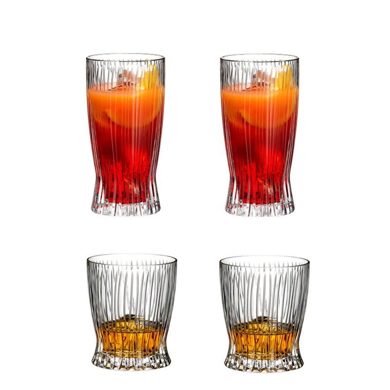 Japanese Style Striped Glass Whiskey Glass Colin Glass Juice Glass Foreign Wine Glass Ice Hockey Glass Cut Flower Long Drink Glass Colin Glass - Grand Goldman