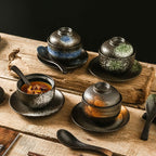 Japanese Style Tableware Ceramic Soup Bowl With Lid Tureen - Grand Goldman