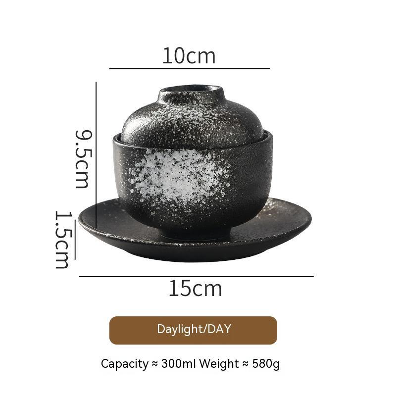 Japanese Style Tableware Ceramic Soup Bowl With Lid Tureen - Grand Goldman