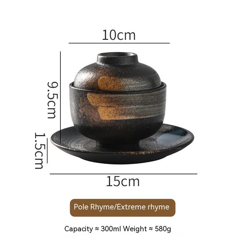 Japanese Style Tableware Ceramic Soup Bowl With Lid Tureen - Grand Goldman