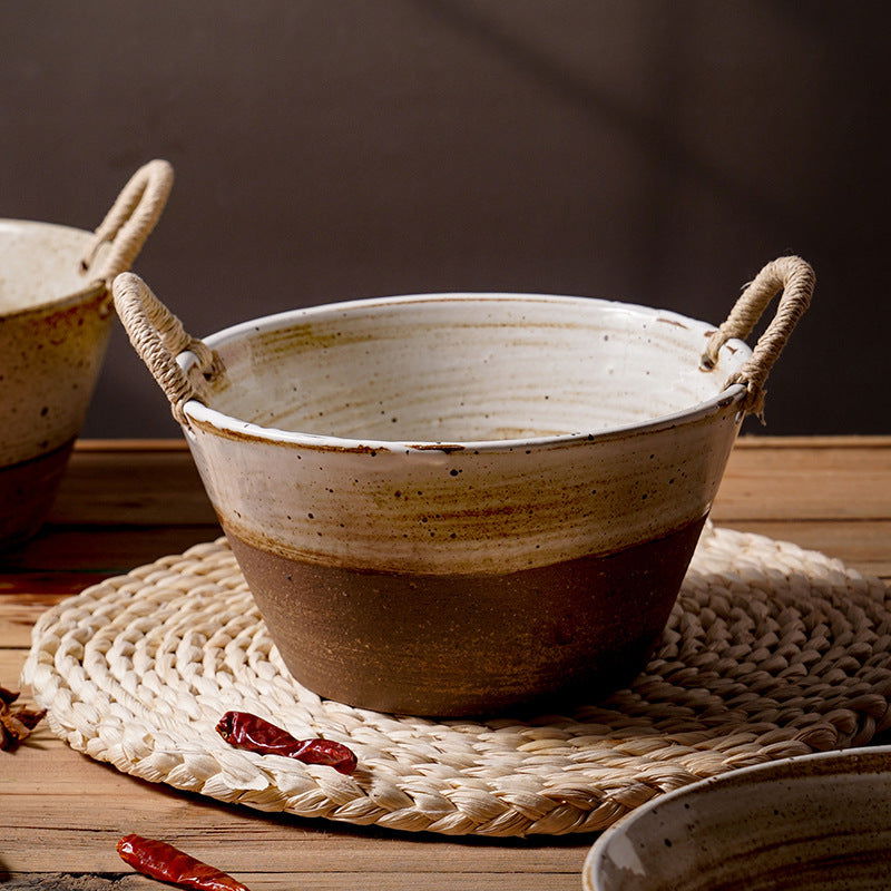 Japanese Style Thick Ceramic Large Soup Bowl - Grand Goldman