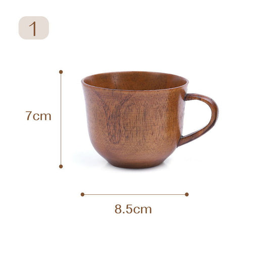 Japanese Style Vintage Handle Solid Wood Water Cup - Grand Goldman