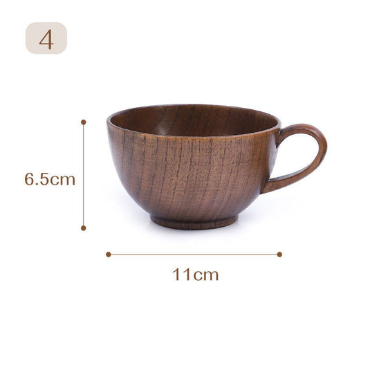 Japanese Style Vintage Handle Solid Wood Water Cup - Grand Goldman