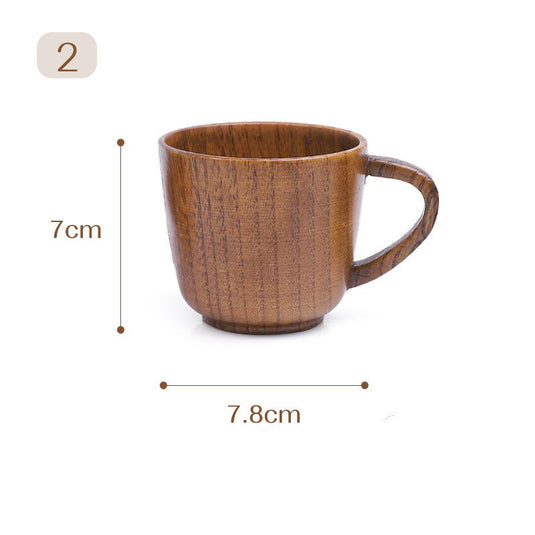 Japanese Style Vintage Handle Solid Wood Water Cup - Grand Goldman