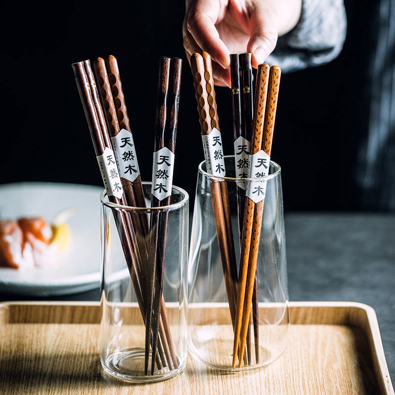 Japanese Style Wooden Pointed Chopsticks Creative Set - Grand Goldman