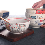 Japanese Underglaze Hand-painted Ceramic Ramen Bowl - Grand Goldman